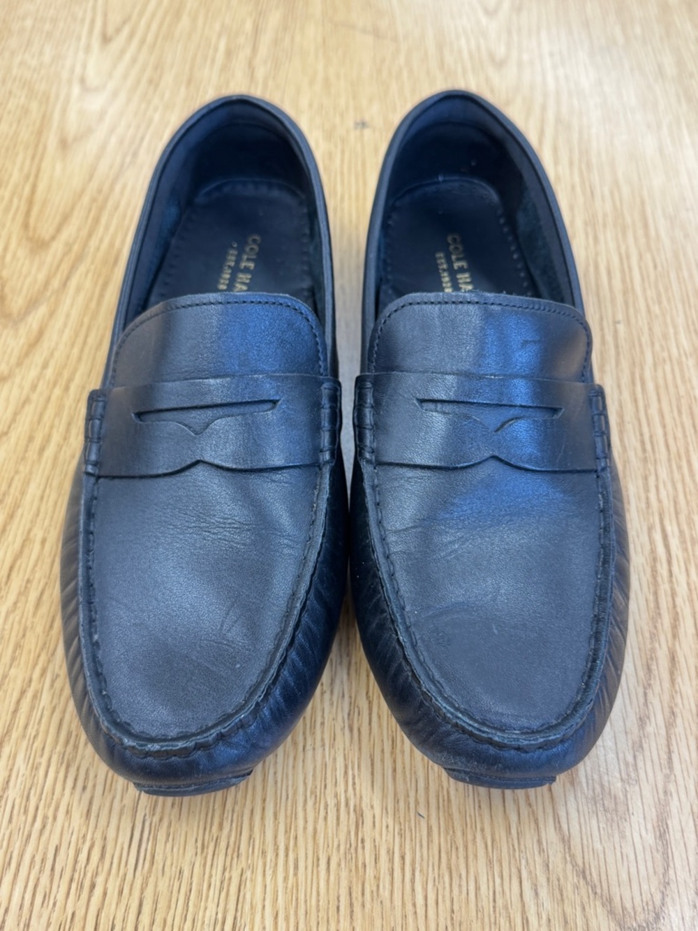 Cole Haan Women’s Black Leather Penny Driving Loafers Size 8B Minimalist Preppy